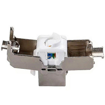 Káblová dátová zásuvka 1xRJ45 STP Cat.6A 10Gbit/s kovová SOLEX RJ10 Keystone