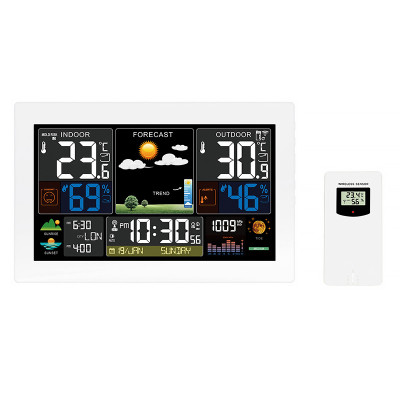 Meteostanica bezdrôtová farebná SOLIGHT TE81W-XL biela