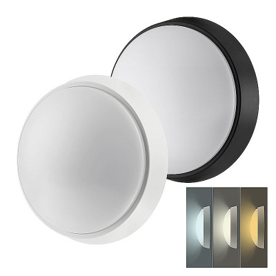 Stropnica LED IP65 220mm 15/18/20W 3-6500K 3CCT 1800lm biely+čierny kryt SOLIGHT WO779-2