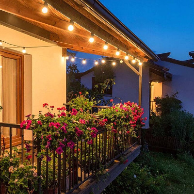 Reťaz svietiaca LED WW 10ks 5+3m IP44 SOLIGHT WO794-2