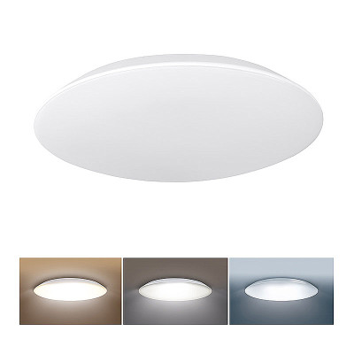 Stropnica LED IP54 380mm 28W 3-6000K 3CCT 2380lm okrúhla biela SOLIGHT WO824 Adrano