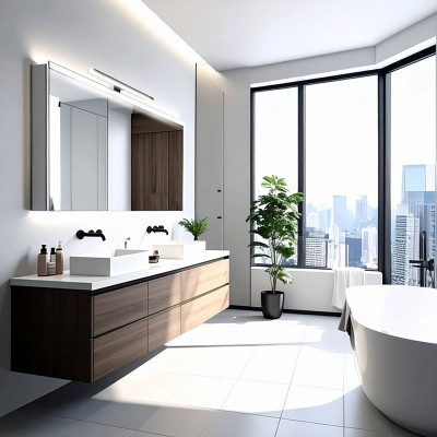 Svietidlo kúpeľňové LED nad zrkadlo 12W 4000K IP44 čierne 780lm 60cm 3v1 SOLIGHT WO828-BLK