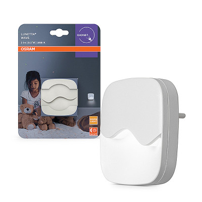 Svietidlo nočné LED OSRAM LUNETTA WAVE WH do zásuvky so súmrakovým senzorom