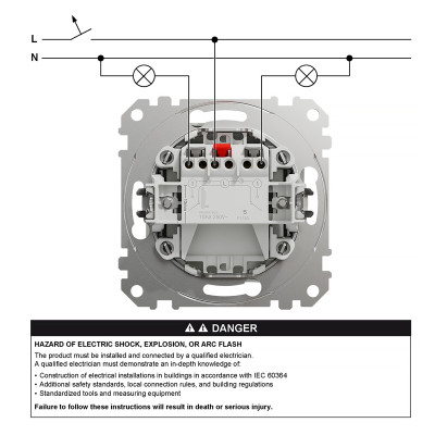 Vypínač lustrový č.5 SCHNEIDER SEDNA SDD111105 biely