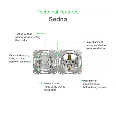 Vypínač lustrový č.5 SCHNEIDER SEDNA SDD111105 biely