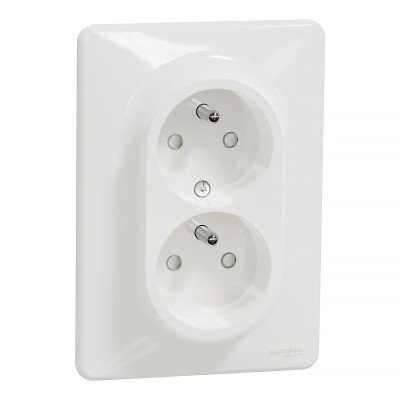 Dvojzásuvka SCHNEIDER SEDNA SDD311211C biela