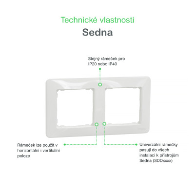 Dvojrámček SCHNEIDER SEDNA SDD311802 biely