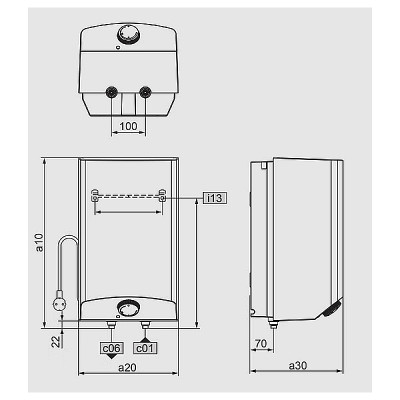 Bojler beztlakový ohrievač vody STIEBEL ELTRON ESH 10 O-N Trend  vertikálna inštalácia 10L 2000W nad umývadlo
