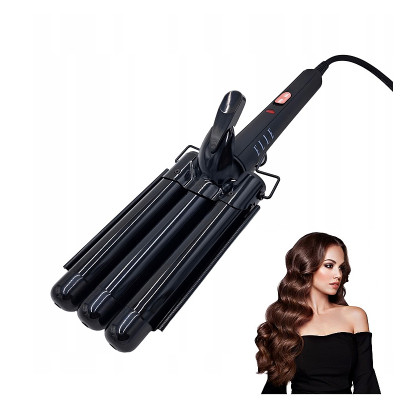Krepovačka na vlasy ELLE Triple Wave Curler čierna 85W