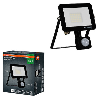 Reflektor LED 20W+PIR 4000K BK OSRAM FL LUX 20W/4000K SENSOR BK 1800lm IP65