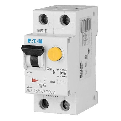Prúdový chránič EATON PFL6-16/1N/B/003-A 112875 s ističom 6kA
