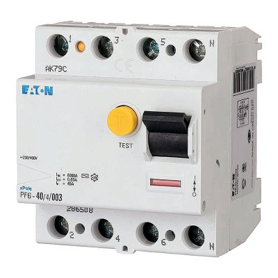 Prúdový chránič EATON PF6-25/4/003-A 112930 bez ističa 6kA