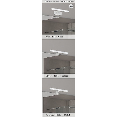 Svietidlo kúpeľňové LED nad zrkadlo 6W 4000K IP44 chrómové 375lm RABALUX 75023 LORIC