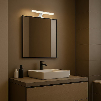 Svietidlo kúpeľňové LED nad zrkadlo 6W 4000K IP44 chrómové 375lm RABALUX 75023 LORIC