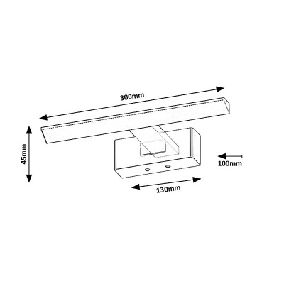 Svietidlo kúpeľňové LED nad zrkadlo 6W 4000K IP44 chrómové 375lm RABALUX 75023 LORIC