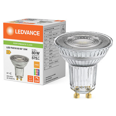 Žiarovka LEDVANCE LED PAR16D8060 GU10 6,1W/927 60° DIM PMC