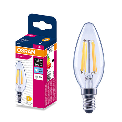 Žiarovka OSRAM LED VALCLB60 E14 7W/840 sviečka FILAMENT