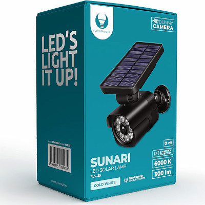 Imitácia kamery na stenu SUNARI FOREVER FLS-25 so svetlom+PIR 4W 6000K 300lm