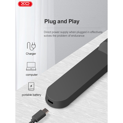 Svietidlo nočné LED XO YH08B 2,5W CCT 32cm+DO čierne (ELD121W)