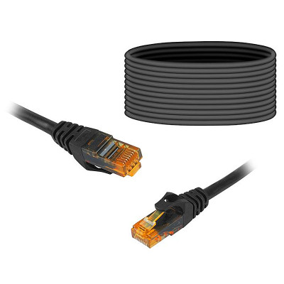 Kábel RJ45-RJ45 20m Cat.6E UTP čierny