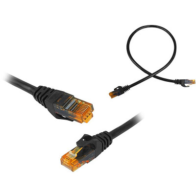 Kábel RJ45-RJ45 0,5m Cat.6E UTP čierny