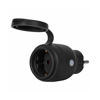 Zásuvka diaľkovo ovládaná LEDVANCE SMART+ ZIGBEE COMPACT OUTDOOR Plug EU Black 16A IP44 a merač spotreby (DY11)