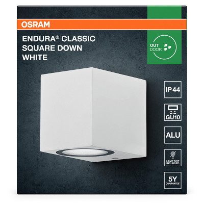 Vonkajšie nástenné svietidlo OSRAM ENDURA Classic Square Down White GU10 IP44