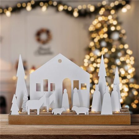 Dekorácia vianočná zimná dedinka modulárna SOLIGHT 1V253 (25x14x5cm; 2xAAA)