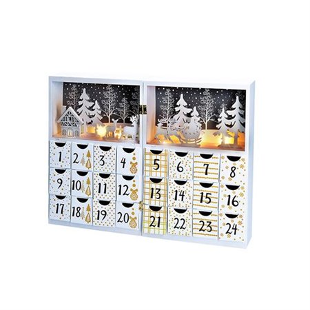 Dekorácia vianočná adventný kalendár kniha SOLIGHT 1V244 (40x30x4,5cm; 2xAAA)
