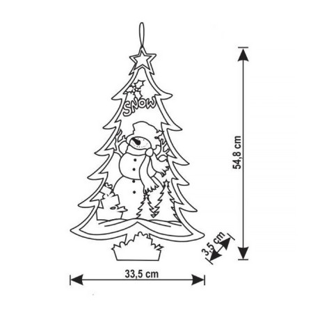 Dekorácia vianočná drevený stromček s optickými vláknami KID24