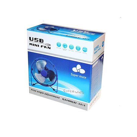 Ventilátor stolový na USB AK35F biely O16cm