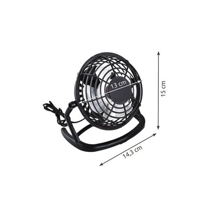 Ventilátor stolový na USB AK13BK čierny O13cm