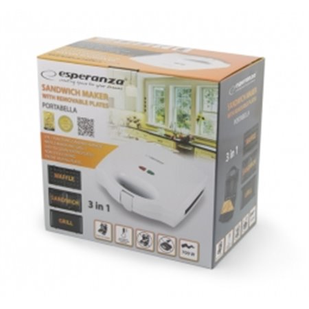 Sendvičovač ESPERANZA EKT006W Portabella 3in1