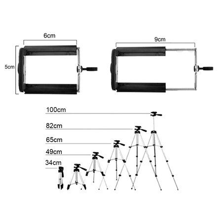 Statív k fotoaparátu s držiakom na mobil a diaľkový ovládačom 100cm DK3888