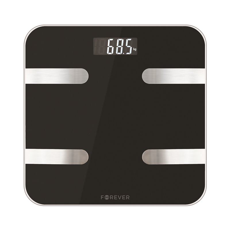 Váha osobná digitálna FOREVER AS-100 Black BLUETOOTH (merá tuk,vodu,svaly)