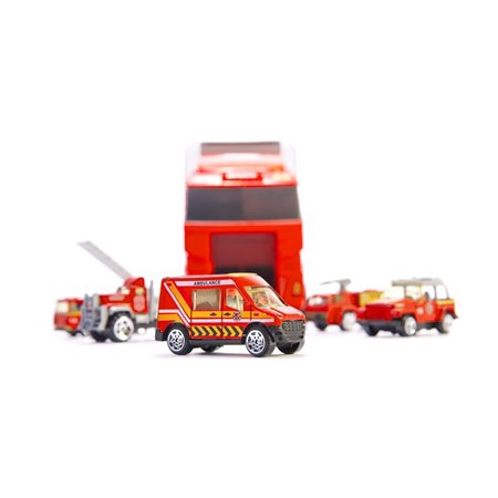 Hračka kamión+hasičské autá 6ks COOL TEAM