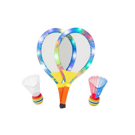 Hračka badminton plážové rakety set svietiace led