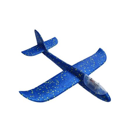 Lietadlo hádzacie polystyrénové 48x47cm modré 8LED