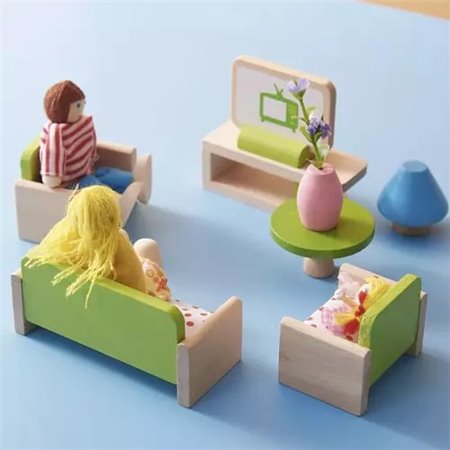 Hračka drevené miniatúrne bábiky RODINKA 7ks