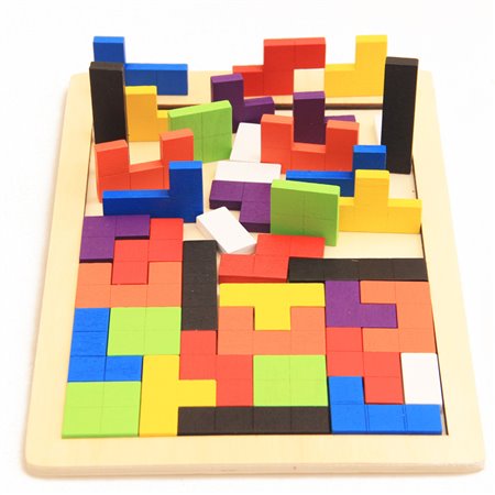 Pomôcka edukačná Puzzle drevené TETRIS 40ks WOOD INTELLIGENCE