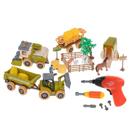 Hračka traktor s vlečkou a kombajnom FARM TRUCK NO.8816J