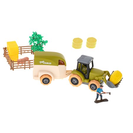 Hračka traktor s vlečkou a kombajnom FARM TRUCK NO.8816J