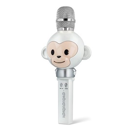 Mikrofón ručný Animal AMS-100 biely Karaoke OPICA