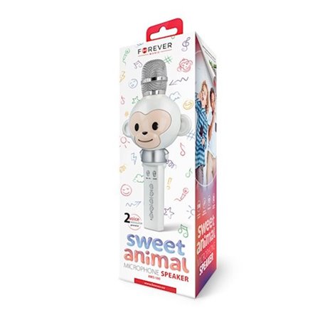 Mikrofón ručný Animal AMS-100 biely Karaoke OPICA