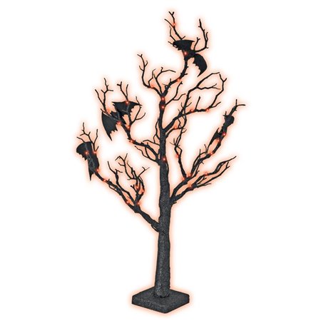Ozdoba Halloween LED strom s netopiermi HTT40