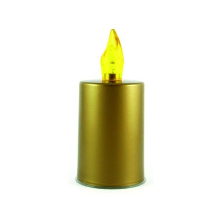 Sviečka LED zlatá - žltý plameň BC177