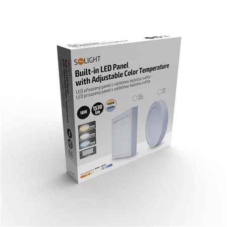 Panel LED prisadený 18W 3-6000K štvo SOLIGHT WD173
