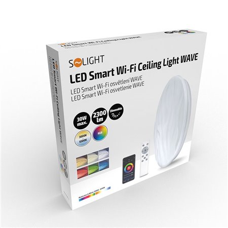 Stropnica LED WAVE 30W 3000-6500K+RGB WIFI SMART SOLIGHT WO792