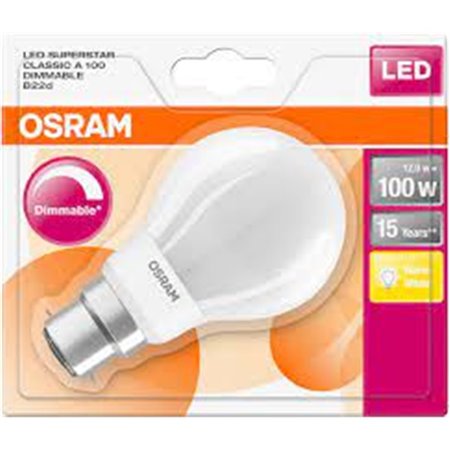 Žiarovka OSRAM LED SCLA100D B22d 12W/827 FILAMENT FR matná DIM