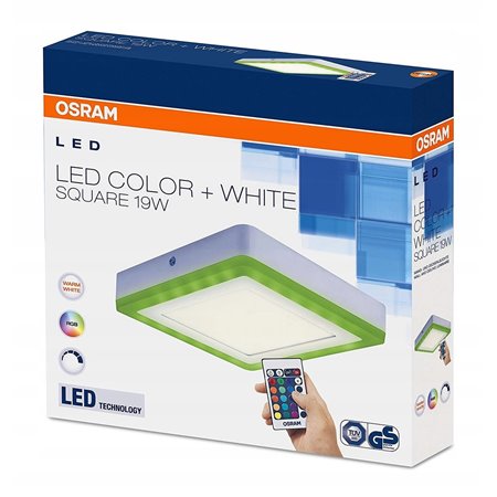 Stropnica OSRAM LEDCOLOR+WHITE SQ 19W 3000K+RGB štvorec SQUARE